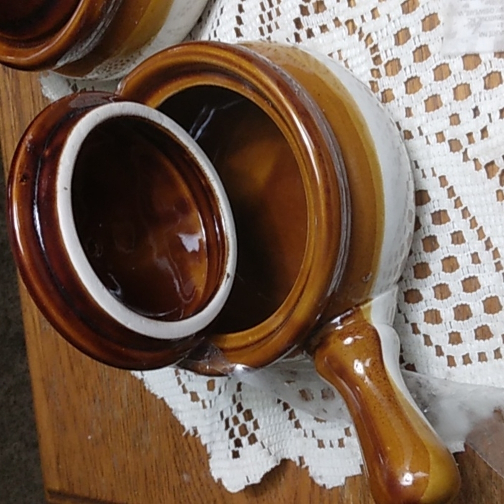Set of 2 brownstone bean pots - Picture 3 of 5